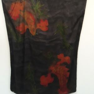 Hand painted Silk Satin Jacket (kimono style cover